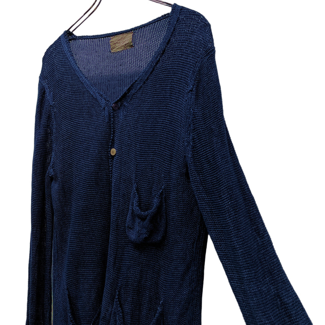 Takahiromiyashita The Soloist. Indigo Linen Cardigan Size S