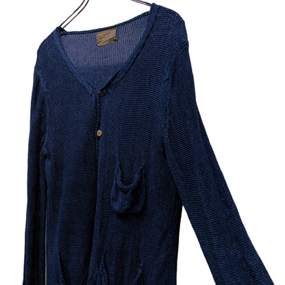 Takahiromiyashita The Soloist. Indigo Linen Cardigan Size S