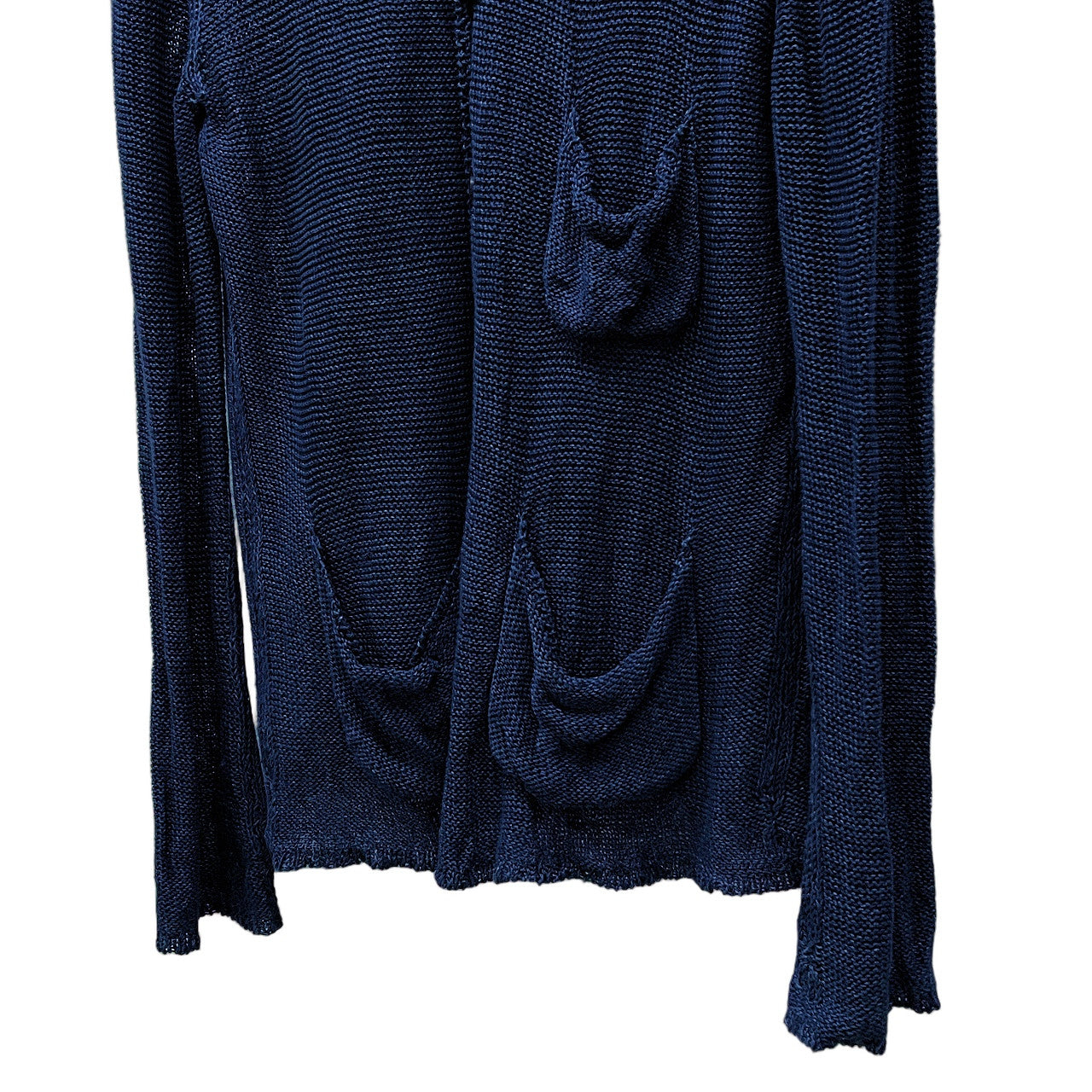 Takahiromiyashita The Soloist. Indigo Linen Cardigan Size S
