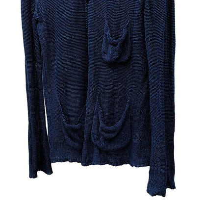 Takahiromiyashita The Soloist. Indigo Linen Cardigan Size S