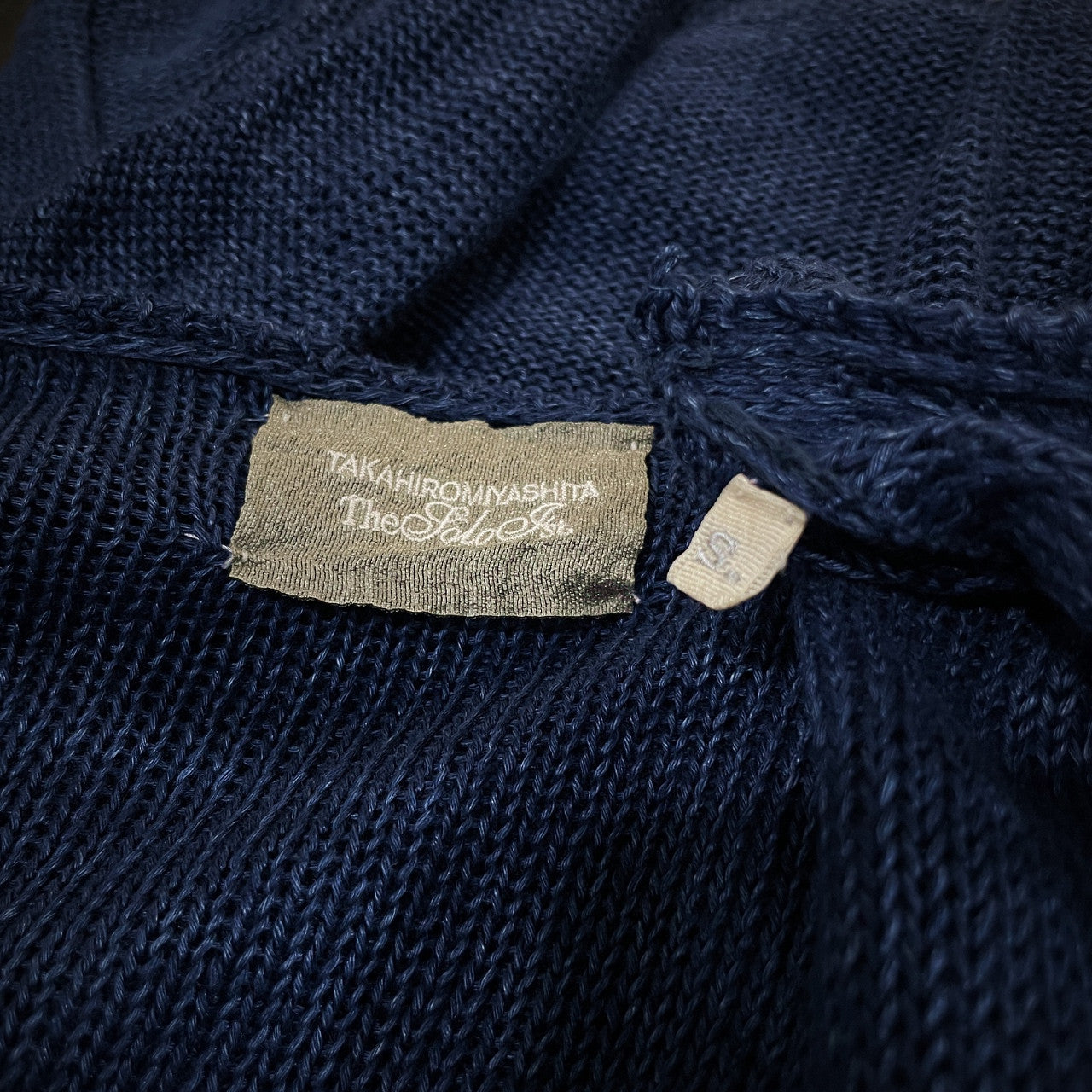 Takahiromiyashita The Soloist. Indigo Linen Cardigan Size S