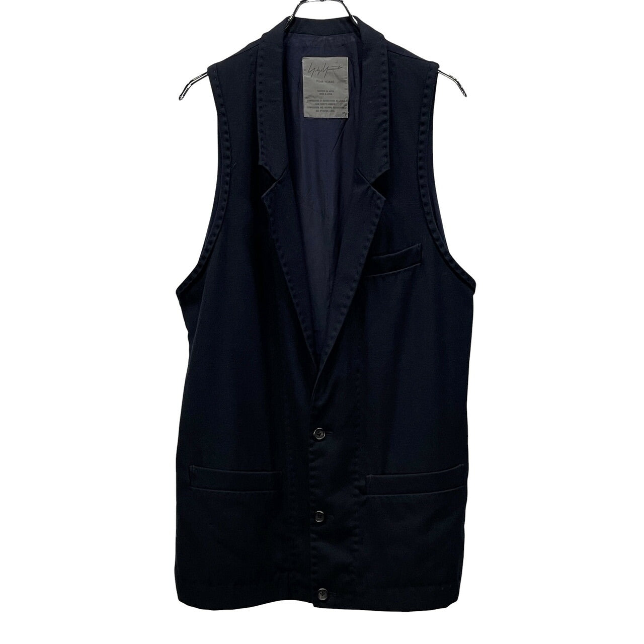 Yohji Yamamoto 94AW Wool Sleeveless Coat Navy Size M