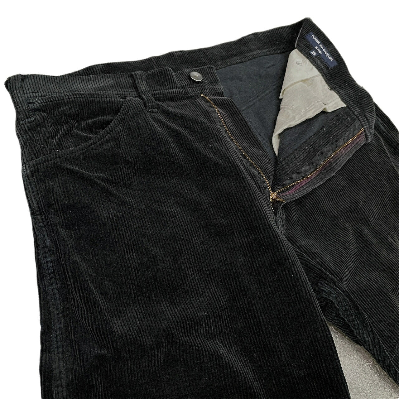 Comme des Garcons Black Cotton Corduroy Straight Pants Size XS