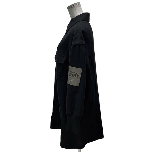 Yohji Yamamoto +NOIR 18AW Wool Flannel Zip Coat Black Size 1