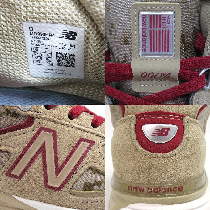 New Balance MO990 HR4 Made in USA Beige Sneakers Size 26cm