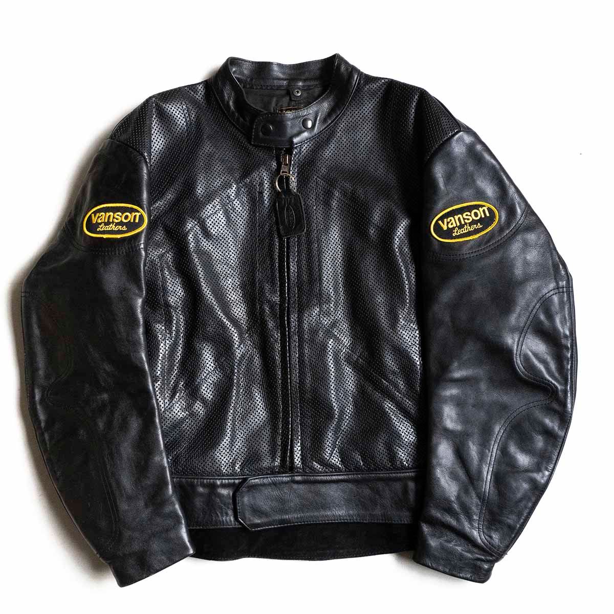 VANSON Biker Jacket Black Size 56