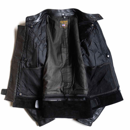 VANSON Biker Jacket Black Size 56
