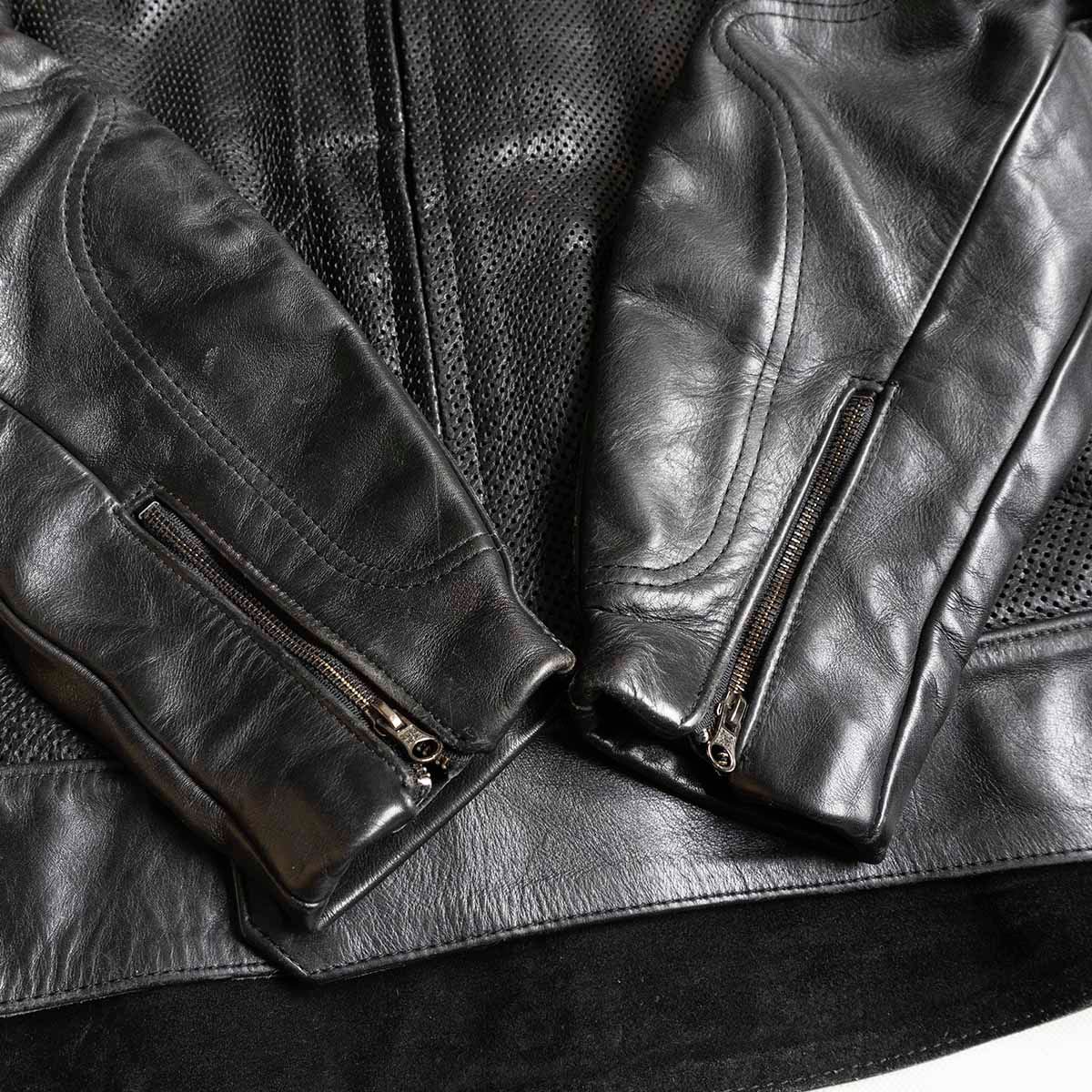 VANSON Biker Jacket Black Size 56