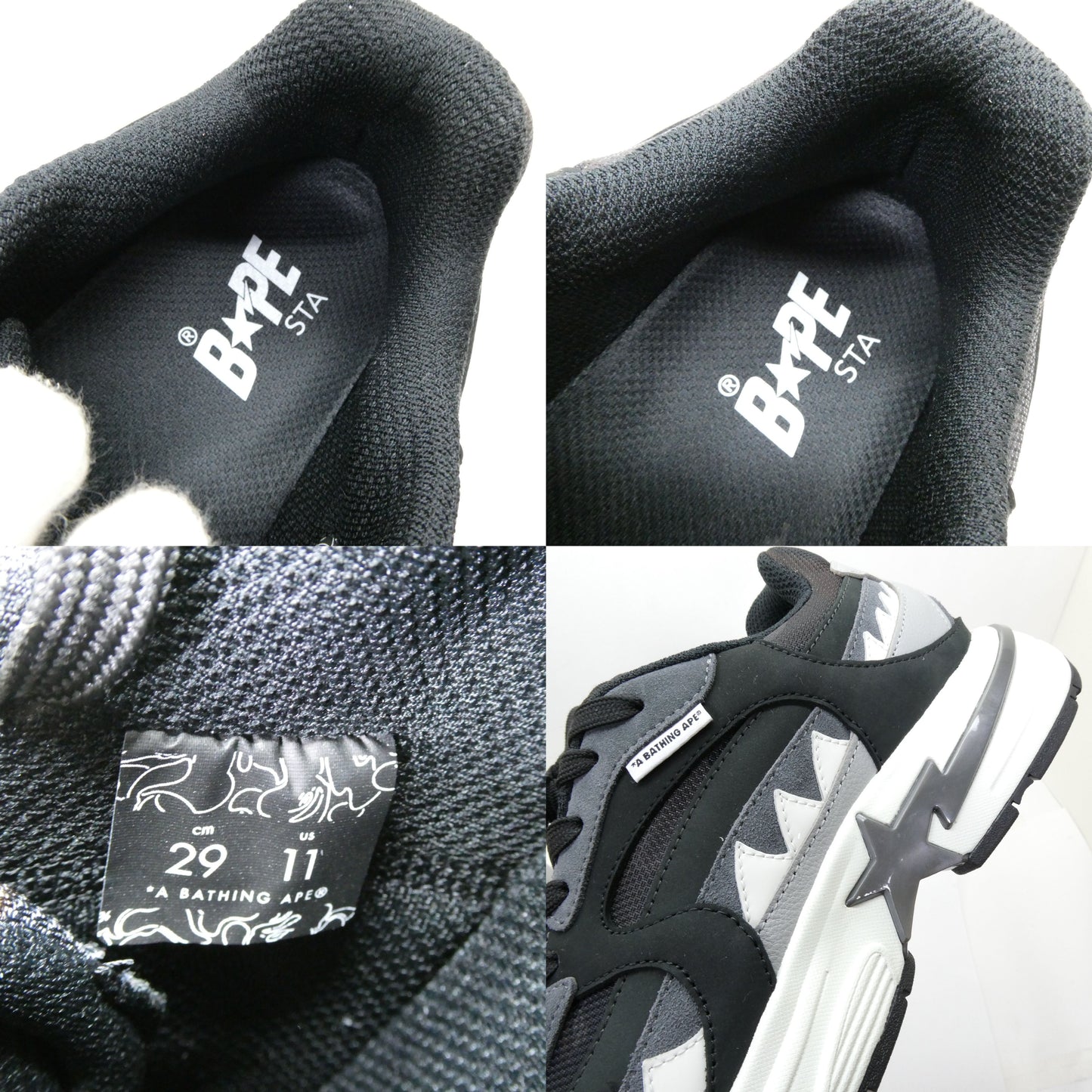 A BATHING APE BAPE Shark Sta #1 M2 Black Sneakers