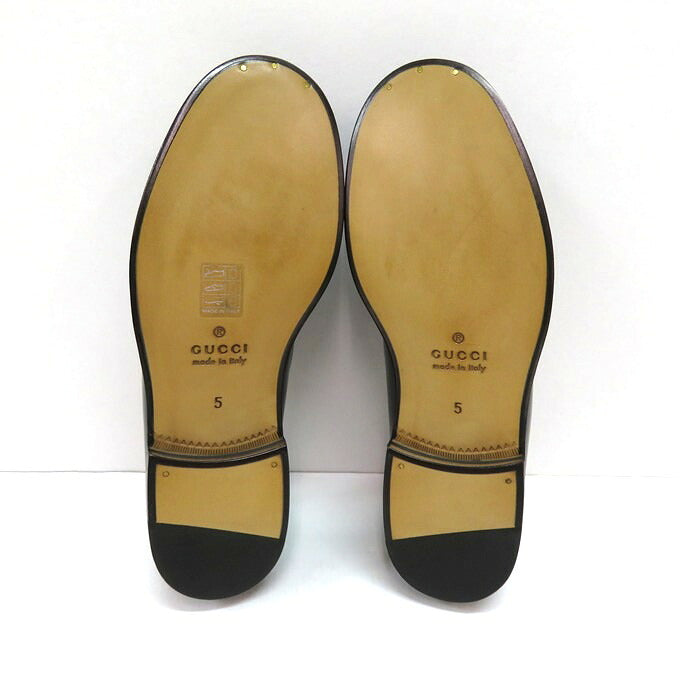 GUCCI GG Supreme Tassel Loafers Black Size 5