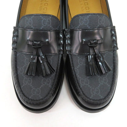 GUCCI GG Supreme Tassel Loafers Black Size 5