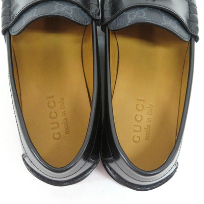 GUCCI GG Supreme Tassel Loafers Black Size 5