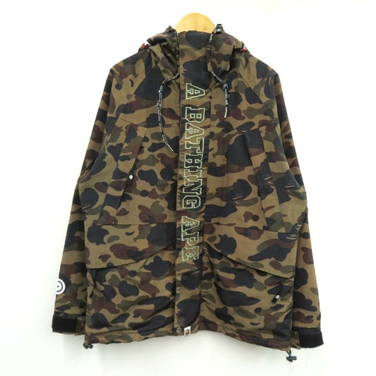 A BATHING APE 1ST CAMO SHARK Mountain Parka Green Hoodie Size XL