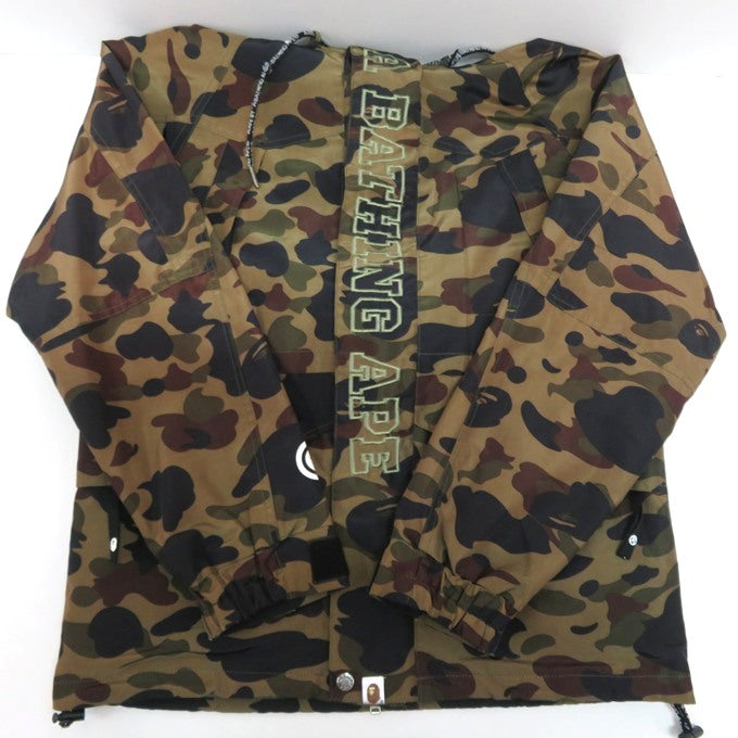 A BATHING APE 1ST CAMO SHARK Mountain Parka Green Hoodie Size XL
