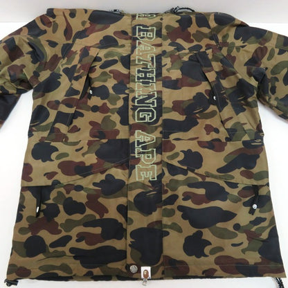 A BATHING APE 1ST CAMO SHARK Mountain Parka Green Hoodie Size XL