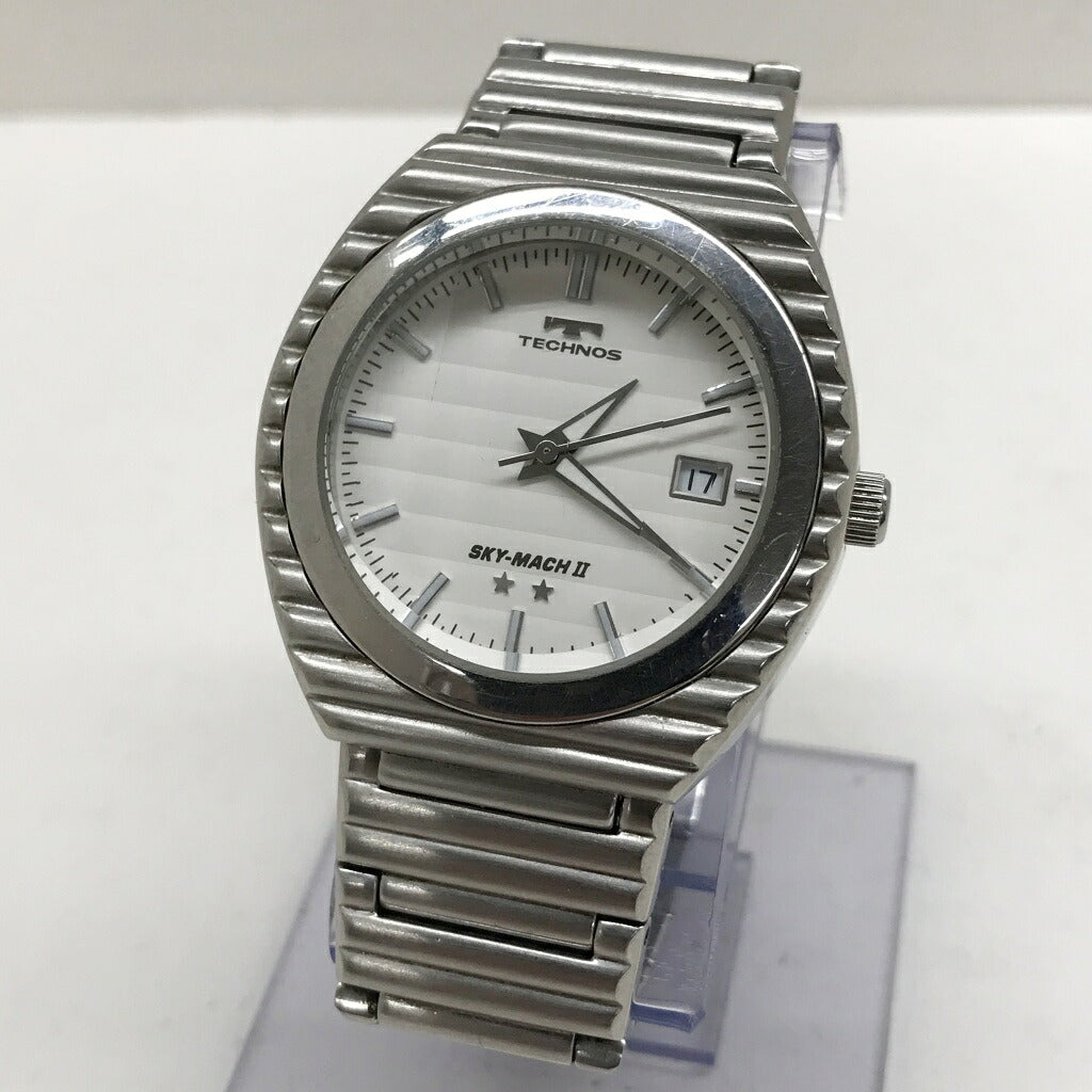 TECHNOS SKYMACH Automatic Watch Silver White Size ONE SIZE