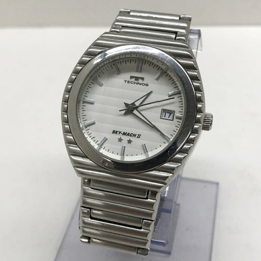TECHNOS SKYMACH Automatic Watch Silver White Size ONE SIZE