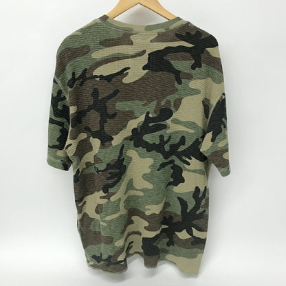 STUSSY Pigment Dyed Thermal Camo T-Shirt Green Size L