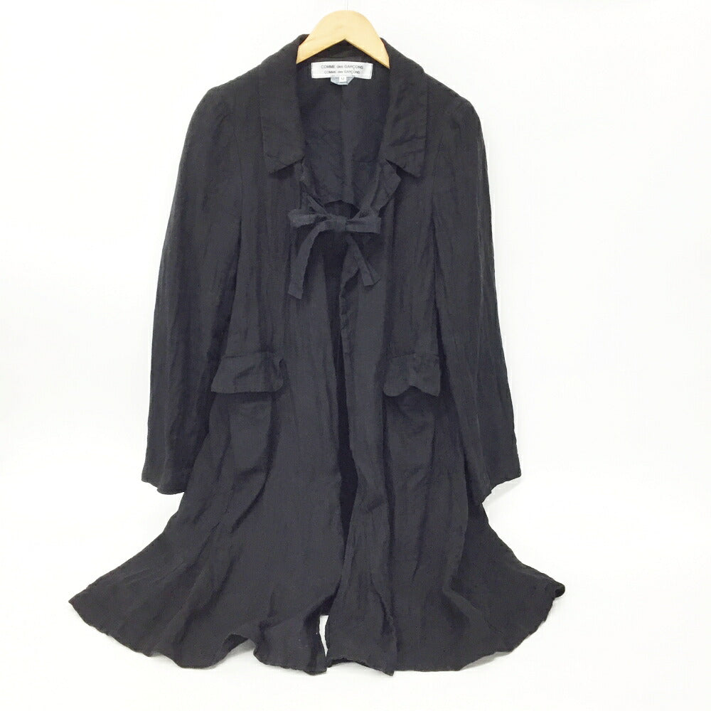 COMME des GARCONS Linen Cotton Coat Black Size M
