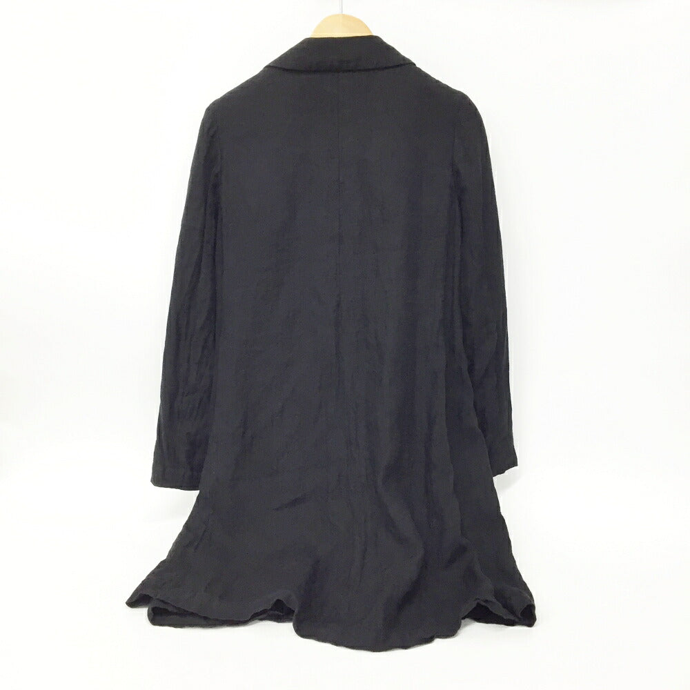 COMME des GARCONS Linen Cotton Coat Black Size M