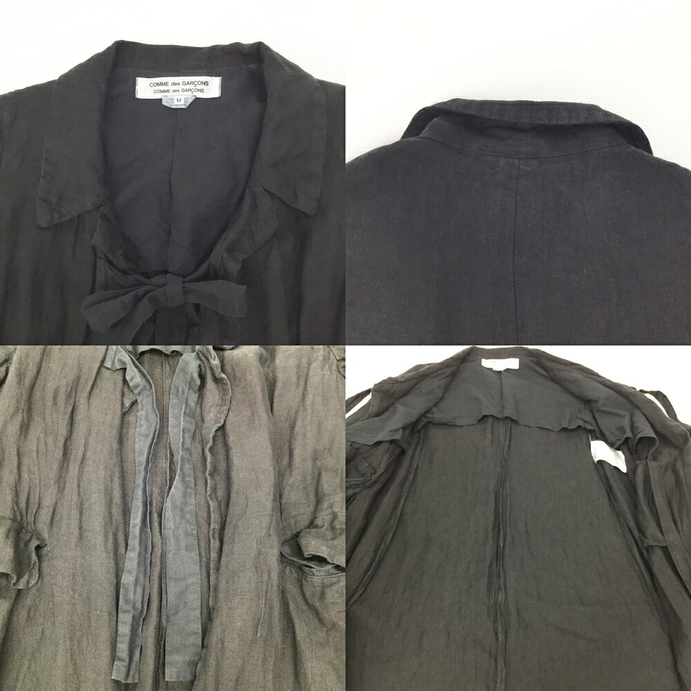 COMME des GARCONS Linen Cotton Coat Black Size M