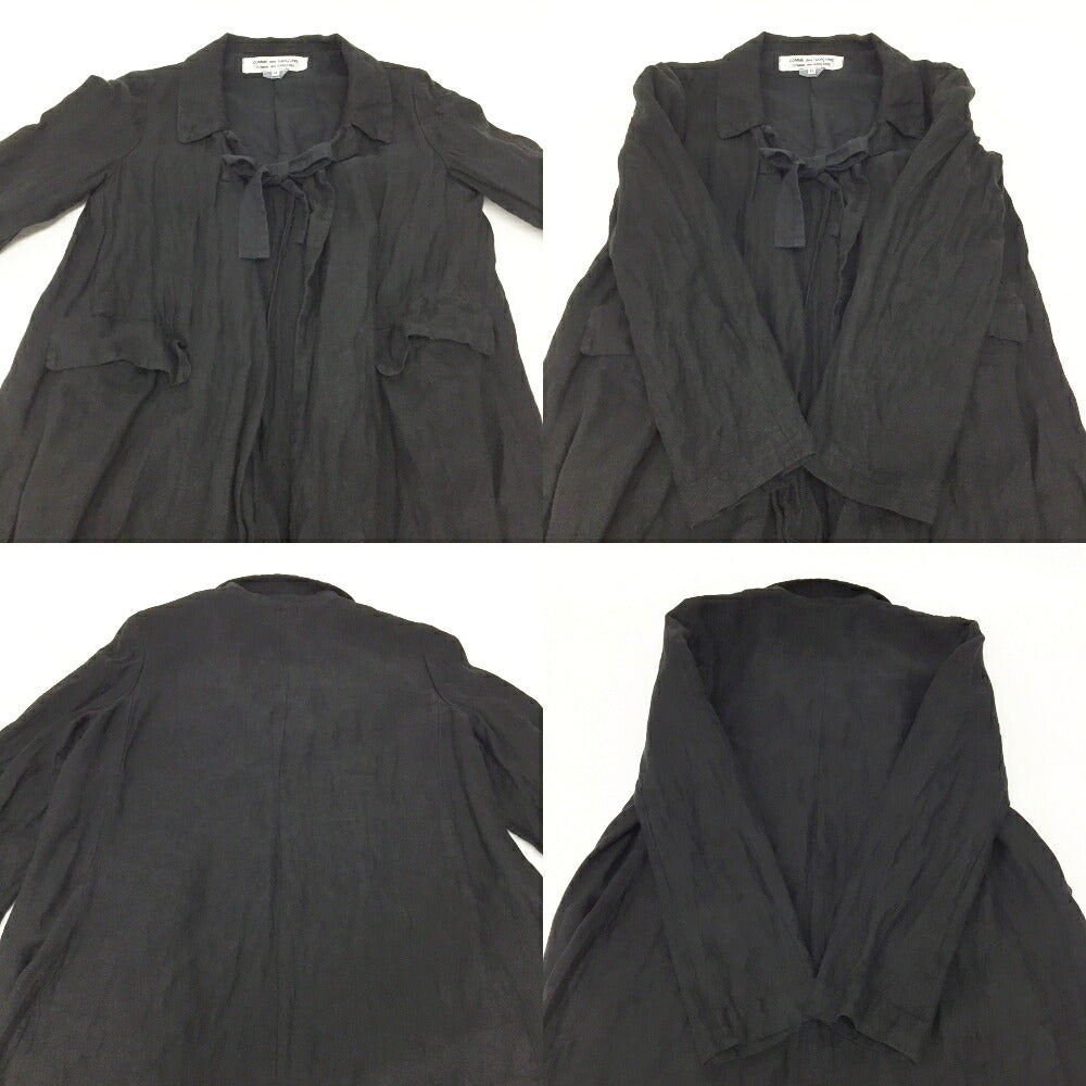 COMME des GARCONS Linen Cotton Coat Black Size M