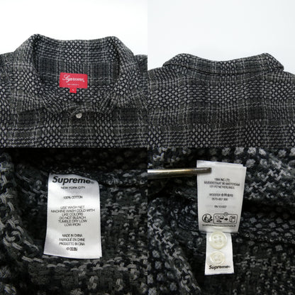 Supreme 23SS Basket Weave Plaid Shirt Black Size L