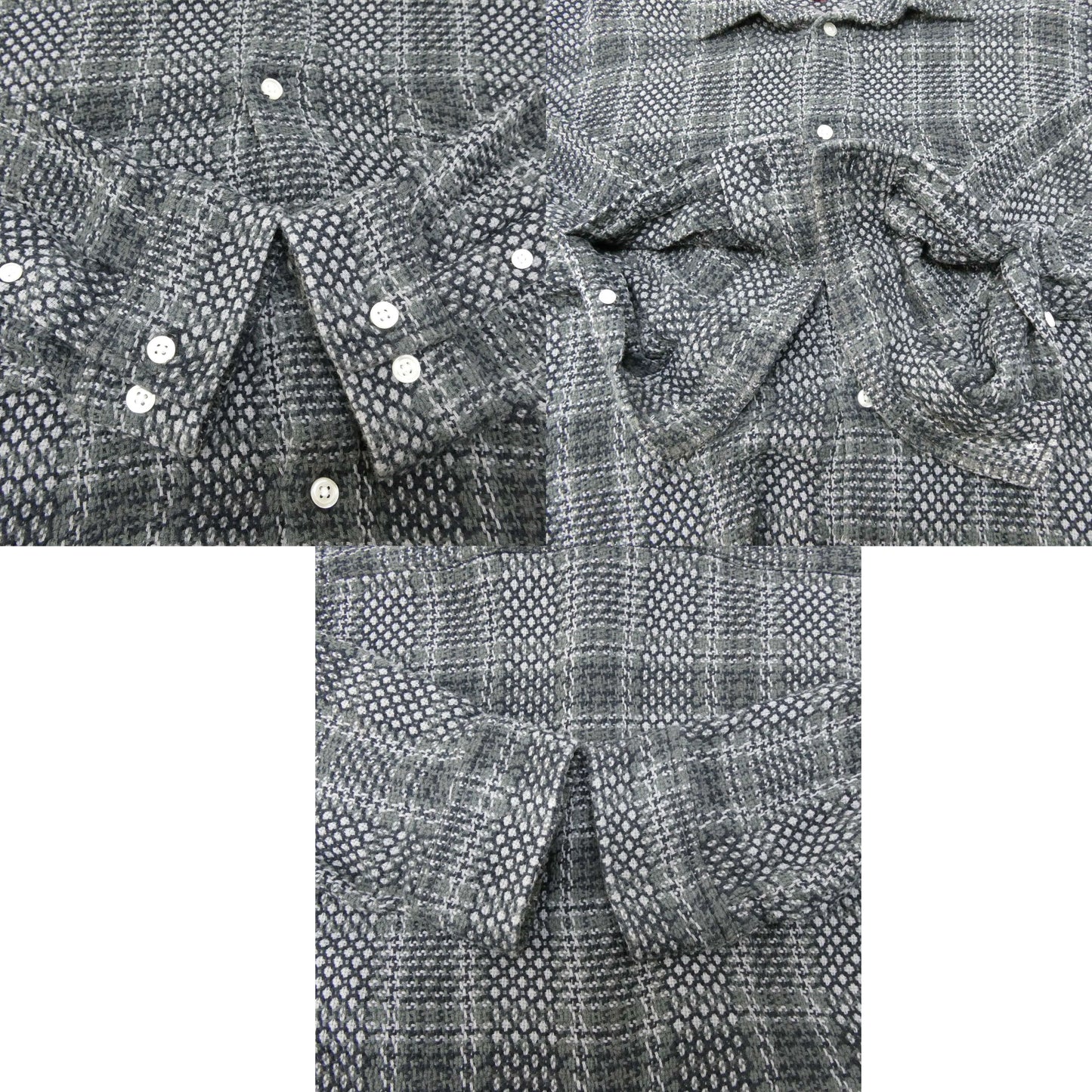 Supreme 23SS Basket Weave Plaid Shirt Black Size L