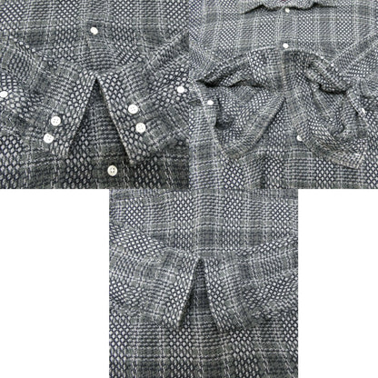 Supreme 23SS Basket Weave Plaid Shirt Black Size L