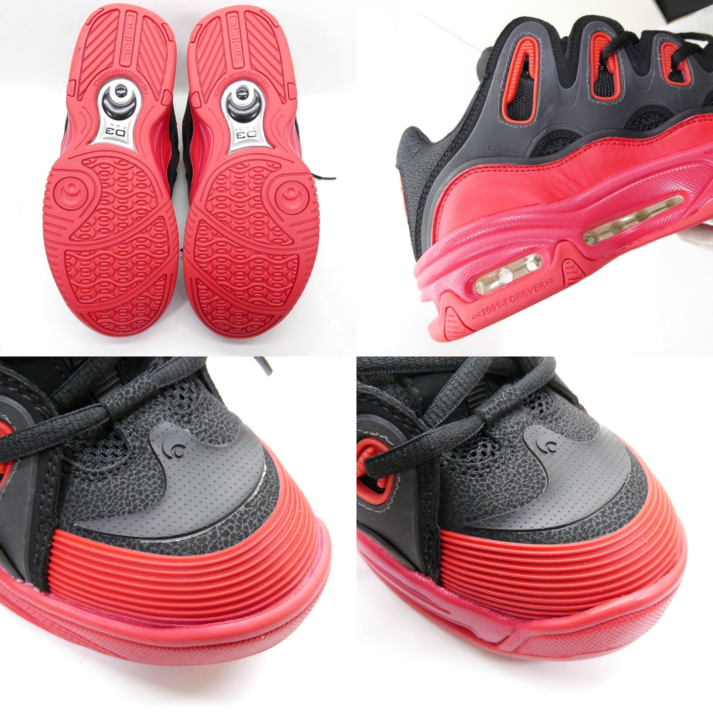 OSIRIS D3 2001 Skate Black Red Sneakers