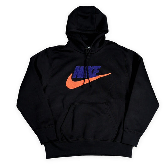 NIKE Club Fleece Pullover Logo Hoodie Black Size XL