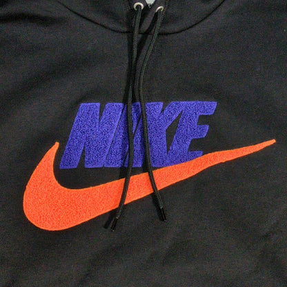 NIKE Club Fleece Pullover Logo Hoodie Black Size XL
