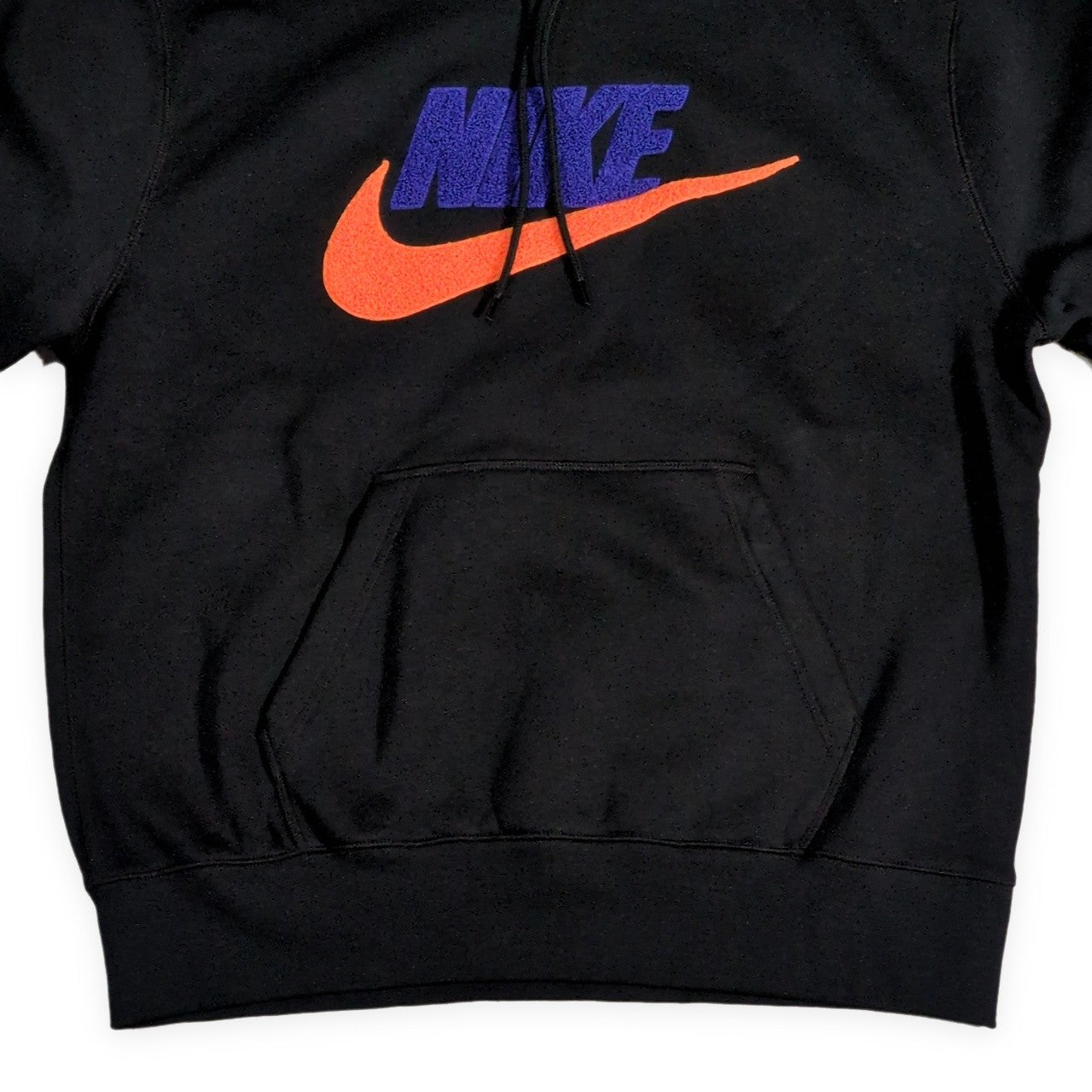 NIKE Club Fleece Pullover Logo Hoodie Black Size XL