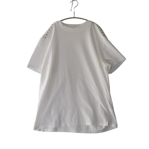 VALENTINO Studded Crewneck T-Shirt White Size S