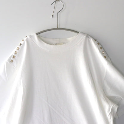 VALENTINO Studded Crewneck T-Shirt White Size S