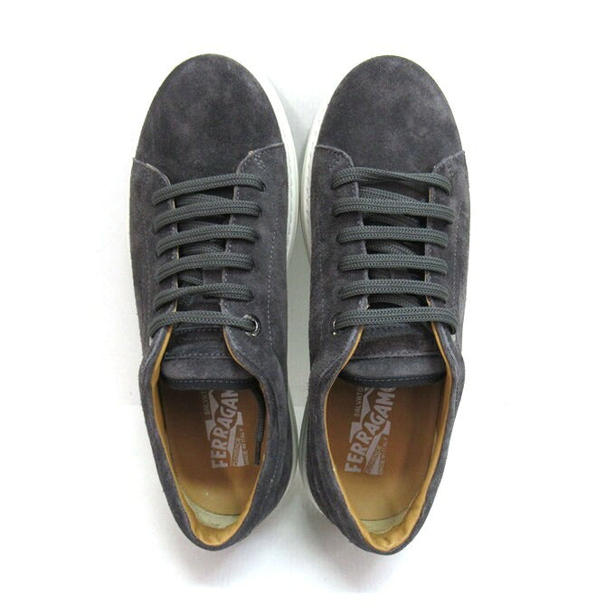 Salvatore Ferragamo Newport Suede Sneakers Gray Size 6 1/2