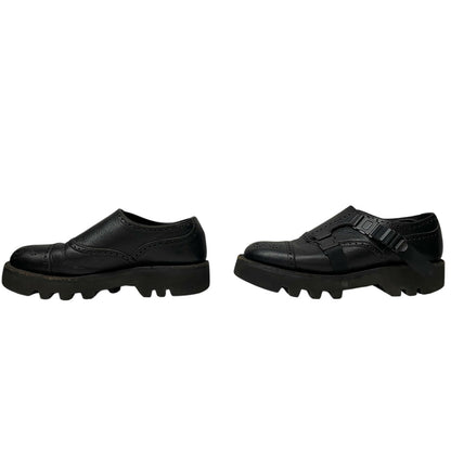 foot the coacher Double Monk Strap Shoes Black Sneakers Size 7