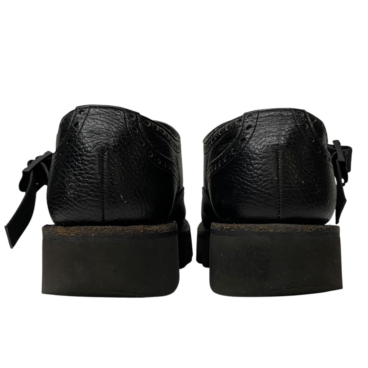 foot the coacher Double Monk Strap Shoes Black Sneakers Size 7