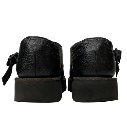 foot the coacher Double Monk Strap Shoes Black Sneakers Size 7