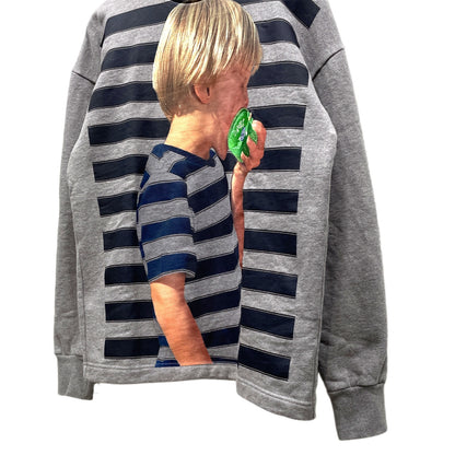 J.W. Anderson 23SS Boy Print Apple Crewneck Gray Size XS