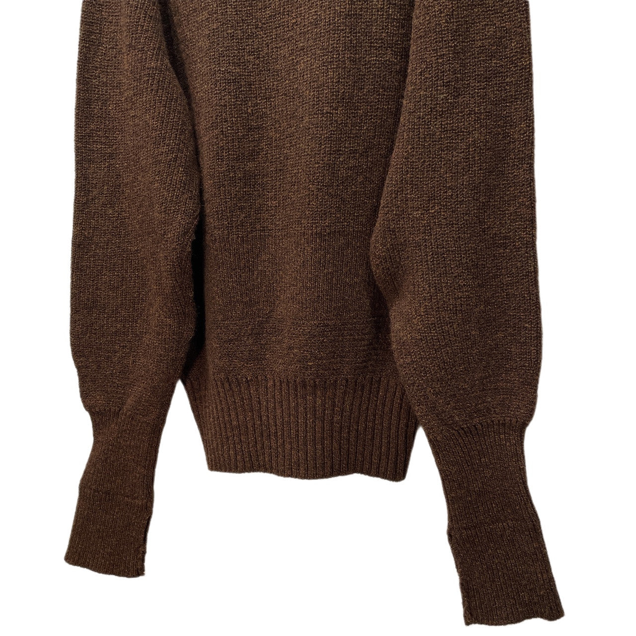 MATEE&SONS Wool Rib Mock Neck Sweater Brown Size 1
