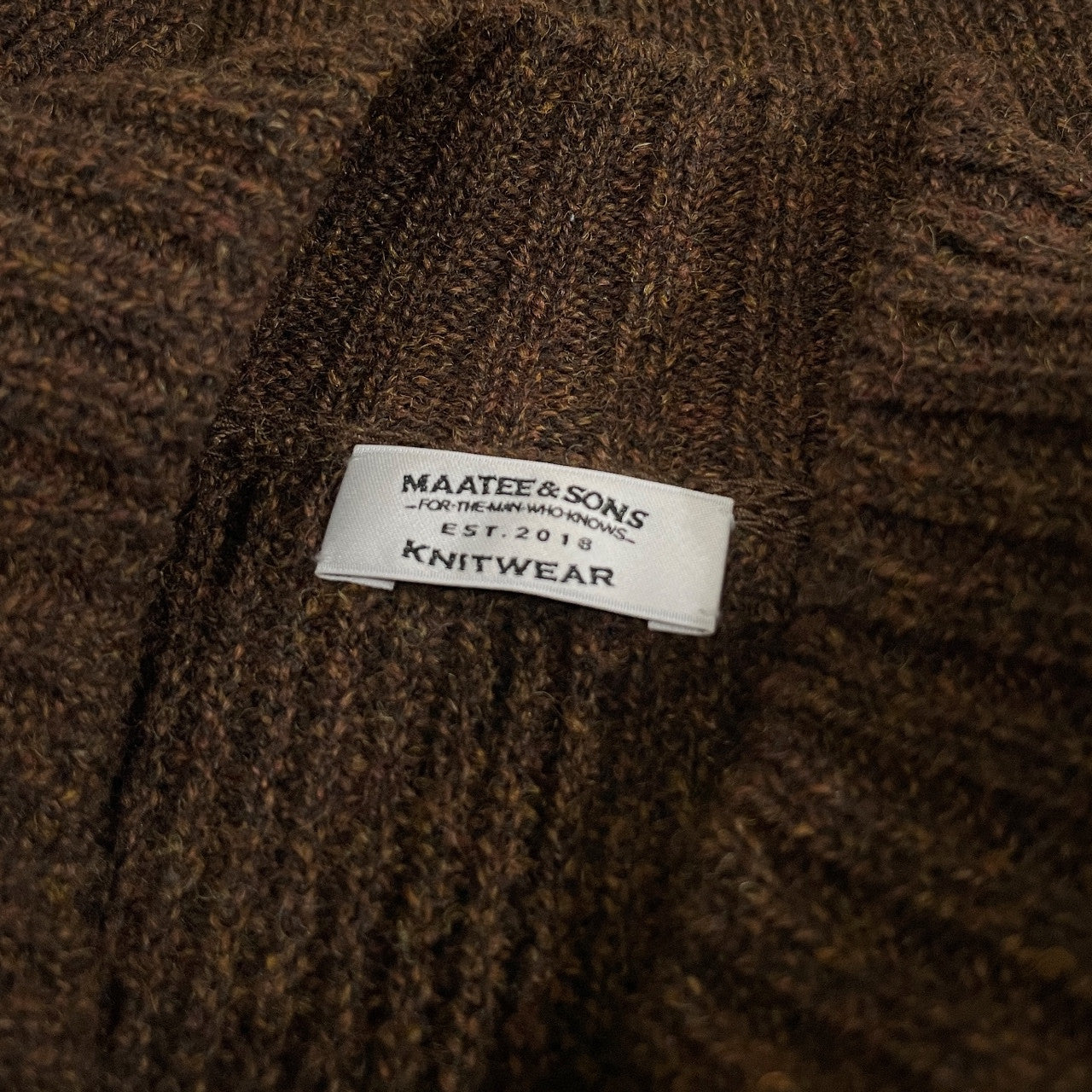 MATEE&SONS Wool Rib Mock Neck Sweater Brown Size 1