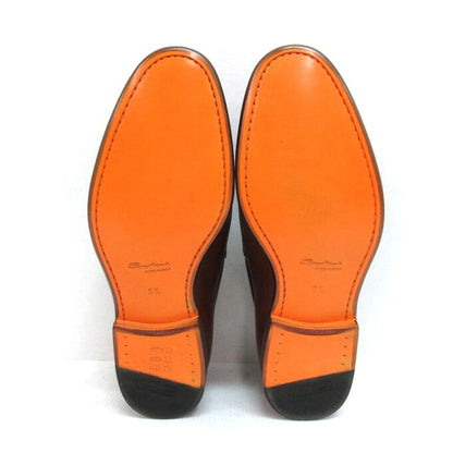 Santoni Double Monk Leather Shoes Brown Size UK