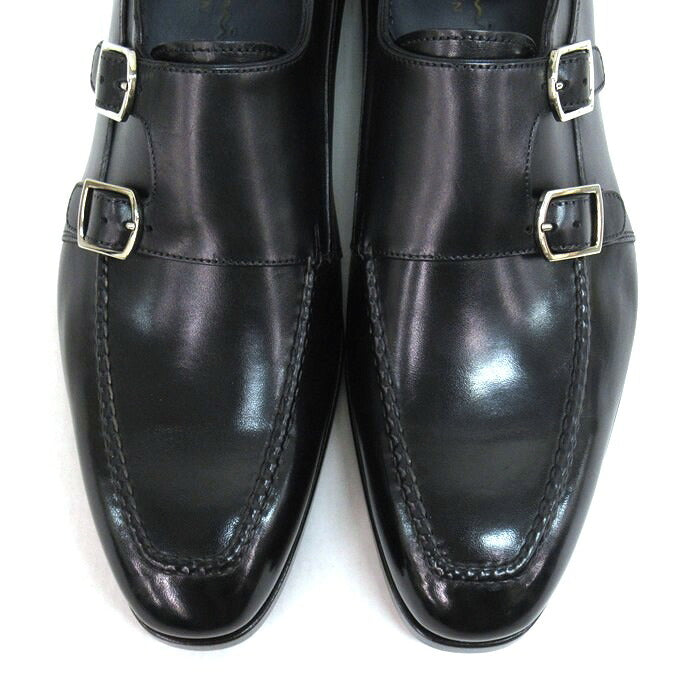 Santoni Limited Edition Double Monk Shoes Black Size 5 1/2