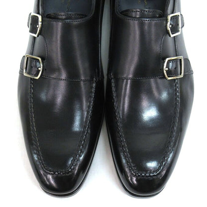 Santoni Limited Edition Double Monk Shoes Black Size 5 1/2