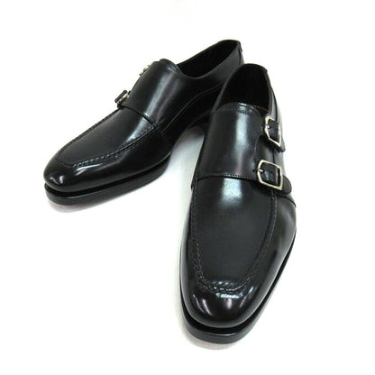 Santoni Limited Edition Double Monk Shoes Black Size 5 1/2