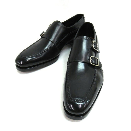 Santoni Limited Edition Double Monk Shoes Black Size 5 1/2