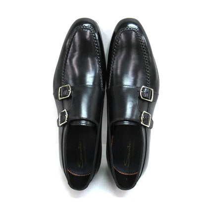 Santoni Limited Edition Double Monk Shoes Black Size 5 1/2