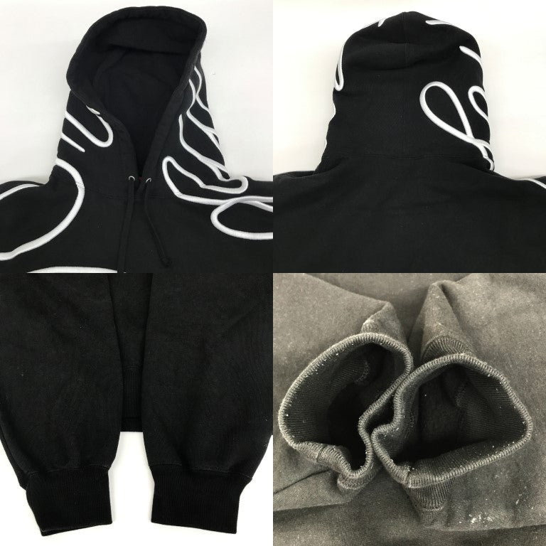Supreme Shoulder Script Hoodie Black Size M
