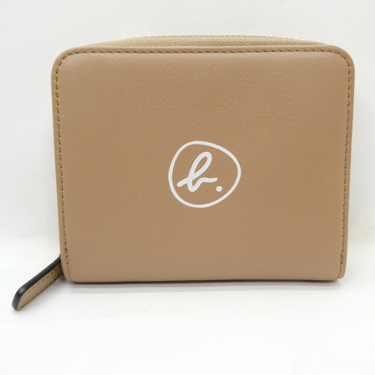 b. VOYAGE FEMME Logo Zip-Around Wallet Beige Size ONE SIZE